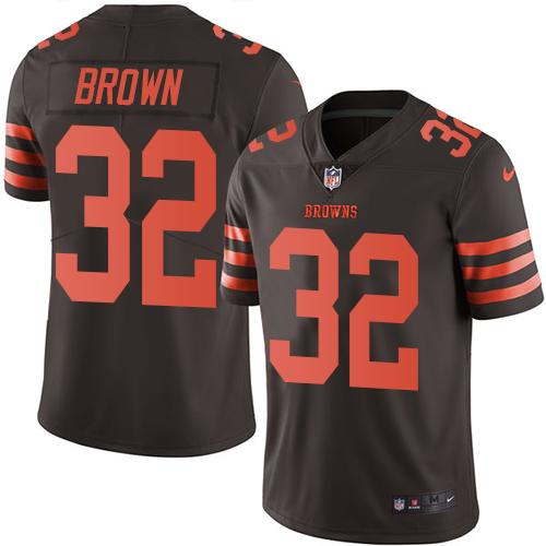 Nike Browns #32 Jim Brown Brown Men's Stitched NFL Limited Rush Jersey